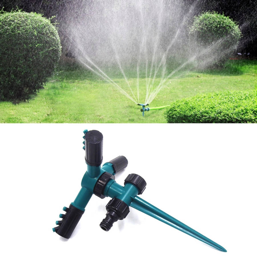 Automatic 360 Rotating Adjustable Garden Water Sprinklers Lawn Irrigation System with 3 Arm Spray...