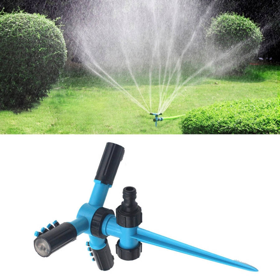 Automatic 360 Rotating Adjustable Garden Water Sprinklers Lawn Irrigation System with 3 Arm Spray...