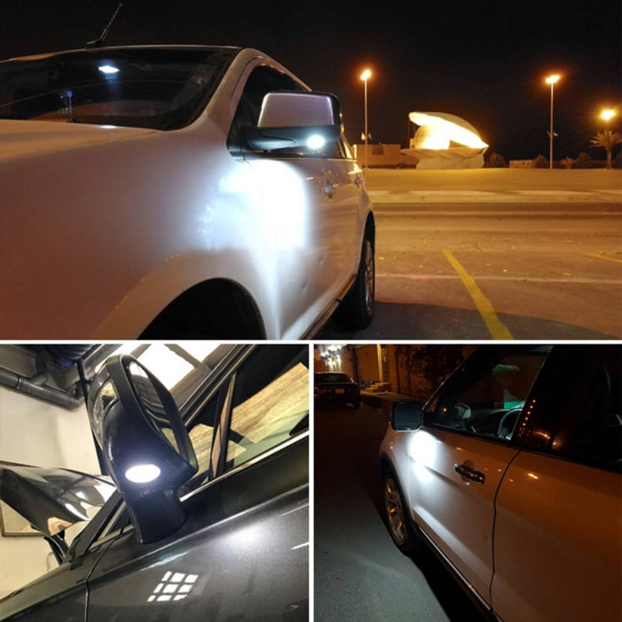2 PCS DC 12V 2W 6000K 120LM 18-LED Side Rear View Mirror Puddle Lights Lamp for Ford 2013-2017 Ex...