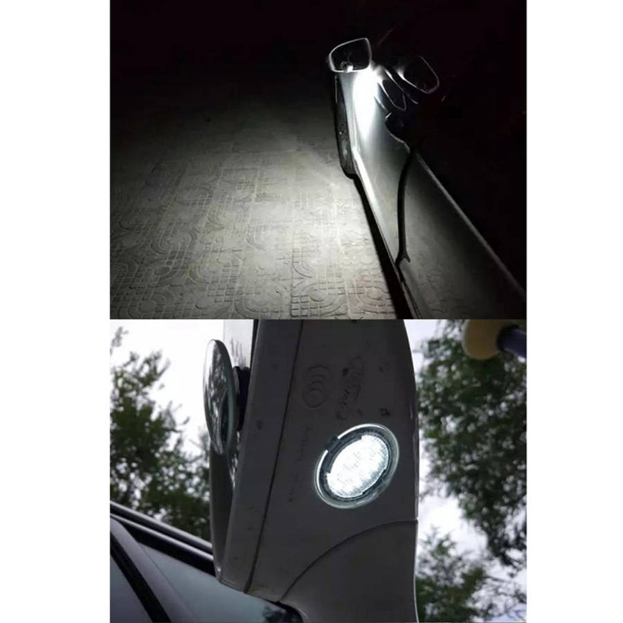 2 PCS DC 12V 2W 6000K 120LM 18-LED Side Rear View Mirror Puddle Lights Lamp for Ford 2013-2017 Ex...