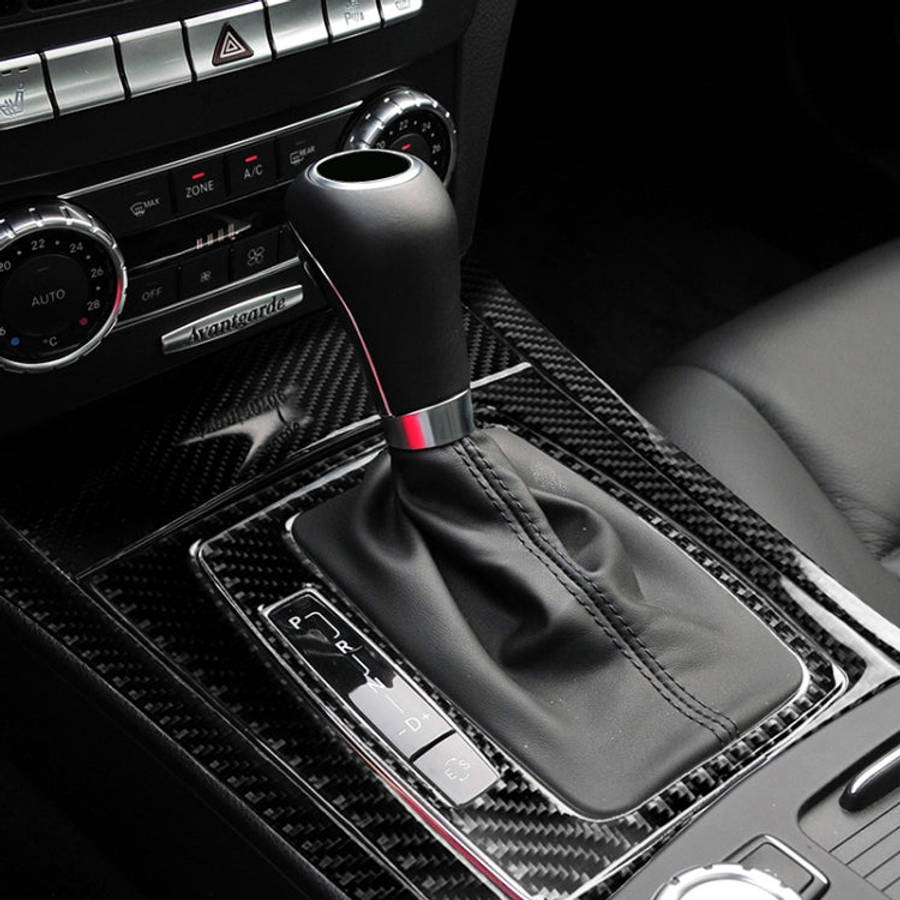 5 PCS Car Carbon Fiber Left Drive Gear Position Panel Decorative Sticker for Mercedes-Benz W204 2...
