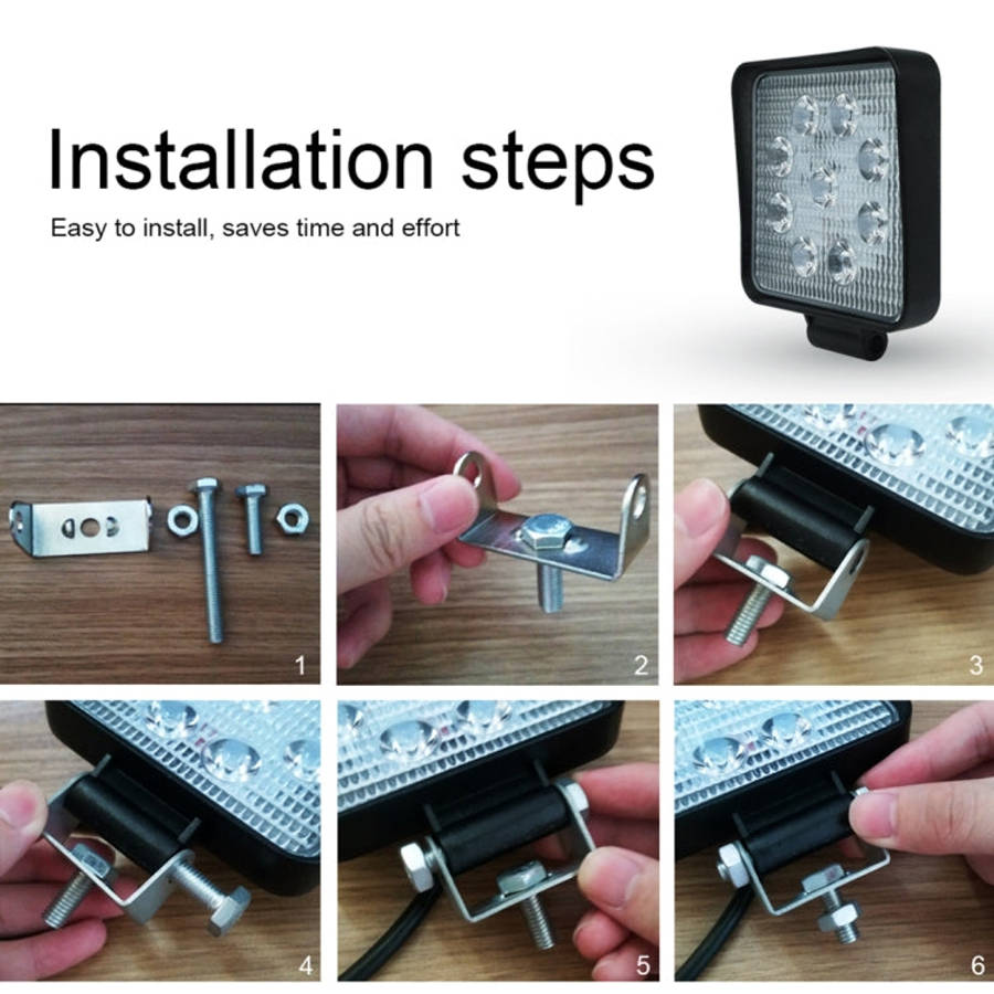 6.7W White Light Square-Shaped Waterproof Car Boat Marine Work Lights Spotlight LED Bulbs, DC 9-3...