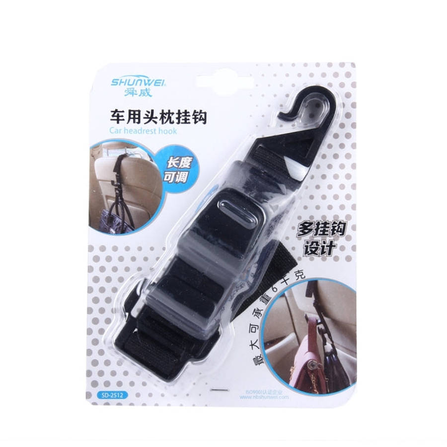 SHUNWEI SD-2512 Car Headrest Hook Universal Adjustable Car Back Seat Headrest Hanger Holder Hook ...