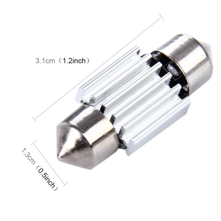 2 PCS 3W 200 LM 6000K 31MM 8 SMD-2835 LEDs Bicuspid Port Decoding Car Dome Lamp LED Reading Light...