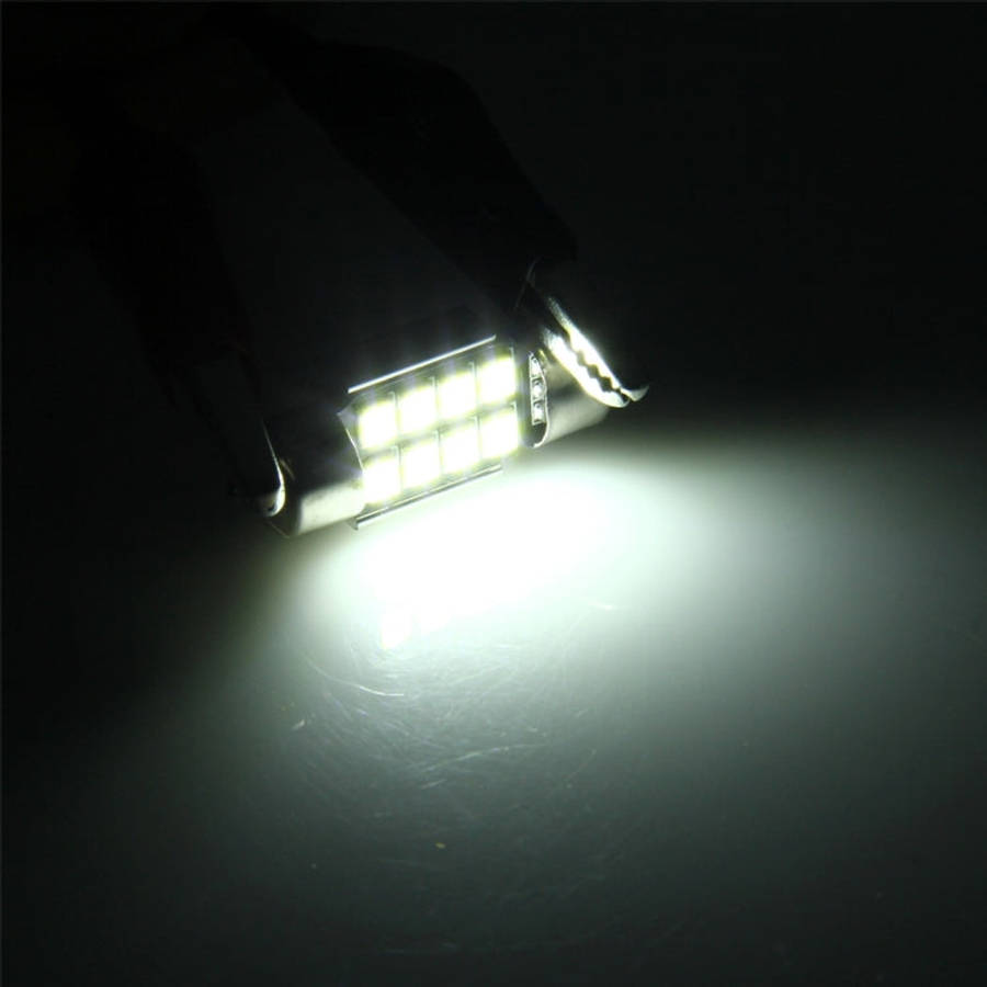 2 PCS 3W 200 LM 6000K 31MM 8 SMD-2835 LEDs Bicuspid Port Decoding Car Dome Lamp LED Reading Light...