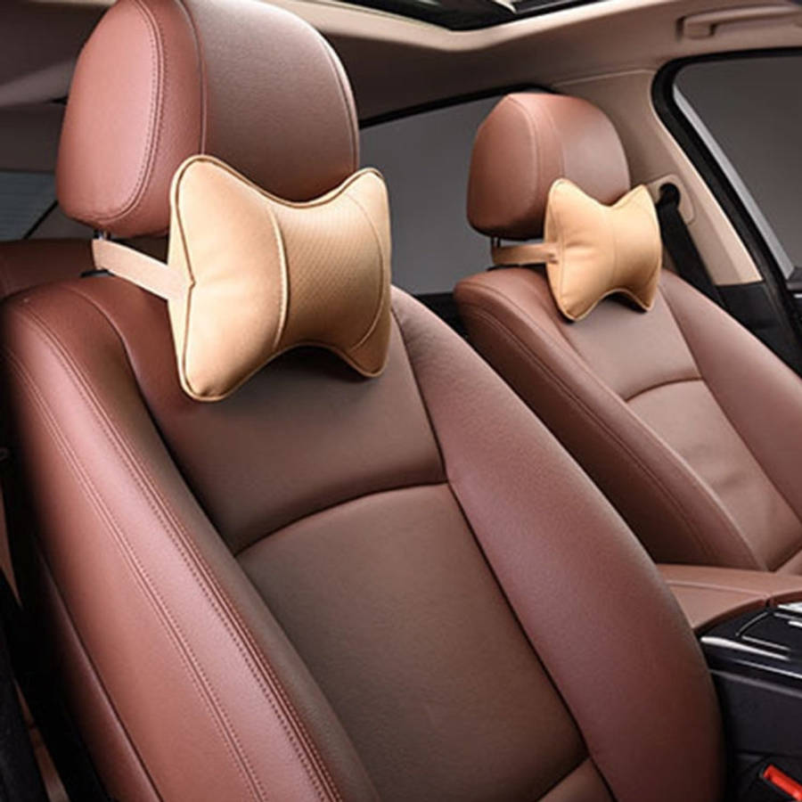 2 PCS MLC-06 Car Neck Pillow Soft Version Lovely Breathe Car Auto Head Neck Rest Cushion Headrest...