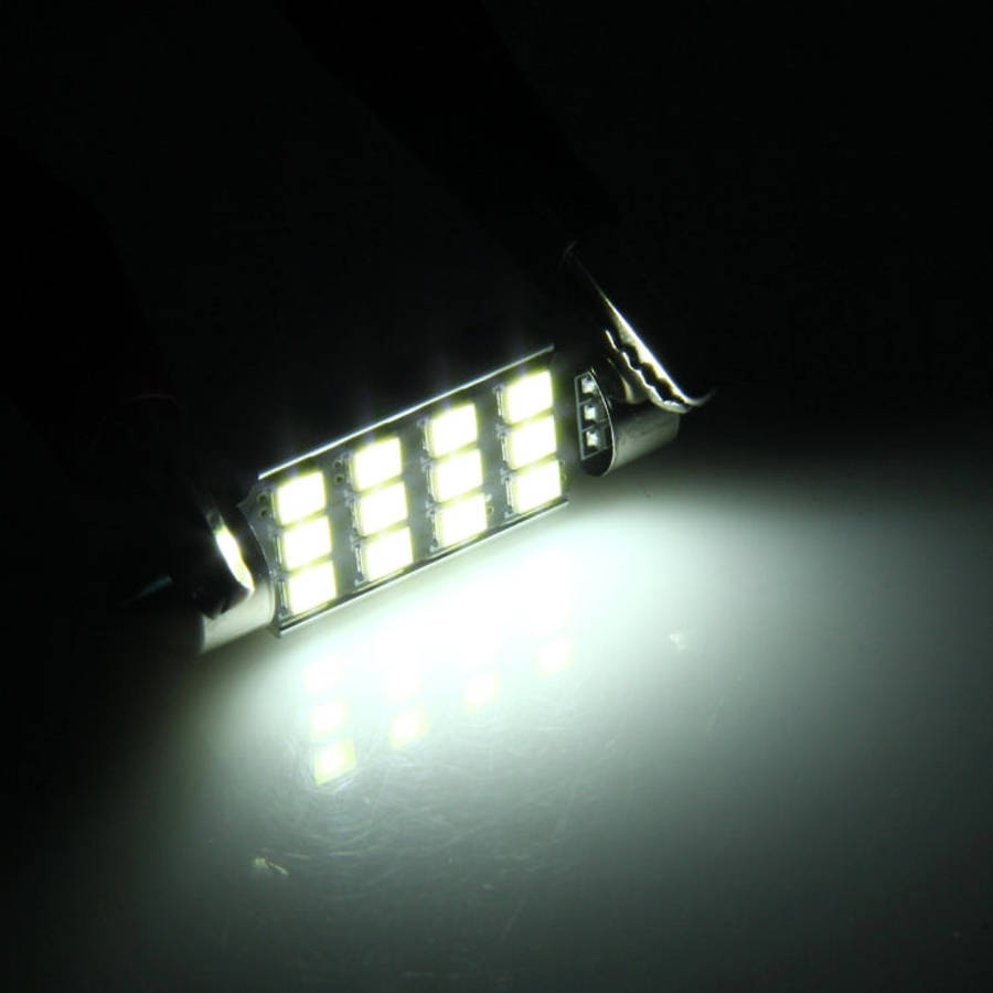 2 PCS 3.5W 250 LM 6000K 39MM 12 SMD-2835 LEDs Bicuspid Port Decoding Car Dome Lamp LED Reading Li...