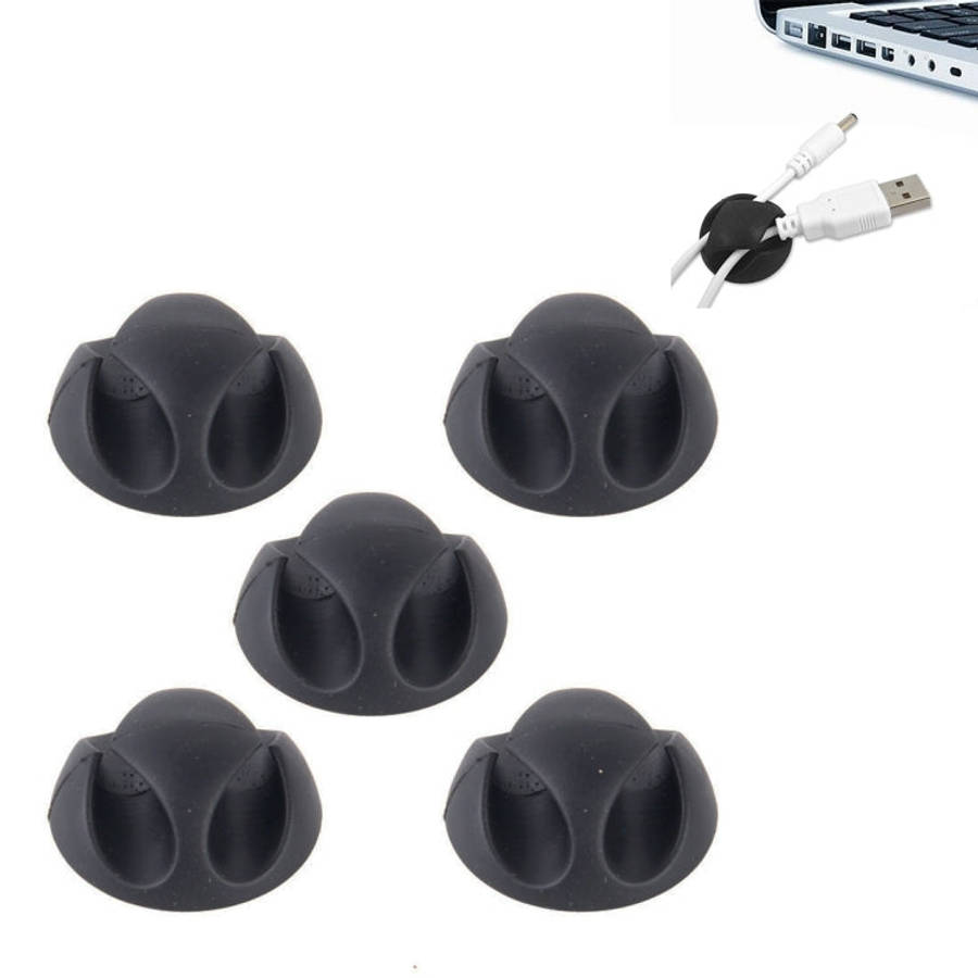 5 PCS Double Hole Cable Clips, Cable Management System and Cord Organizer Solution, 5 PCS Double ...