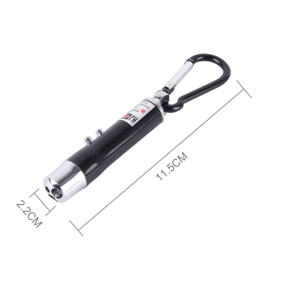 2pcs Outdoor Keychain Metal Shell Mini LED Flashlight Laser Light with Money Detecting