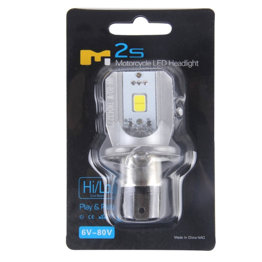 H4 12W 800lm 6000K COB LEDs Motorcycle Headlight Lamp, DC 6-80V, 12W 800LM