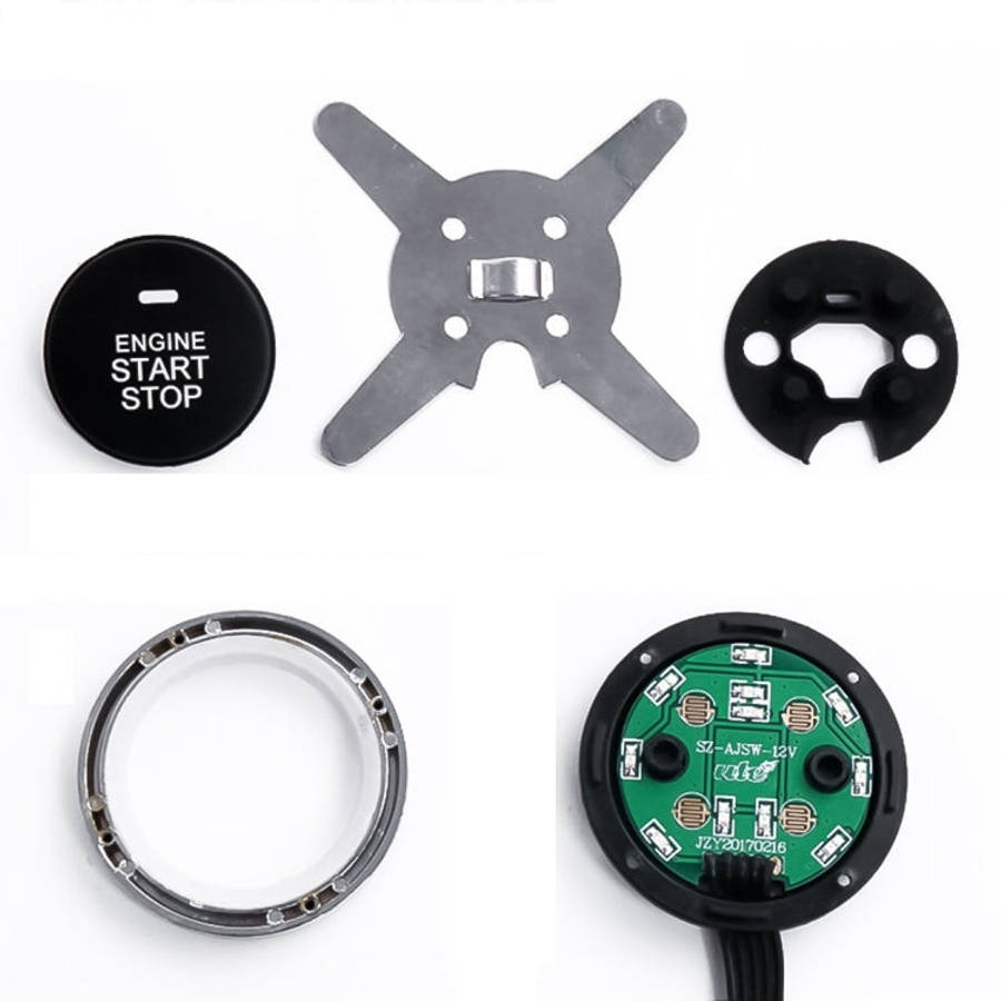 Smart Car Switch Car Engine Start Stop Switch Car Push Start Switch, with RFID Alarm System, Blue...