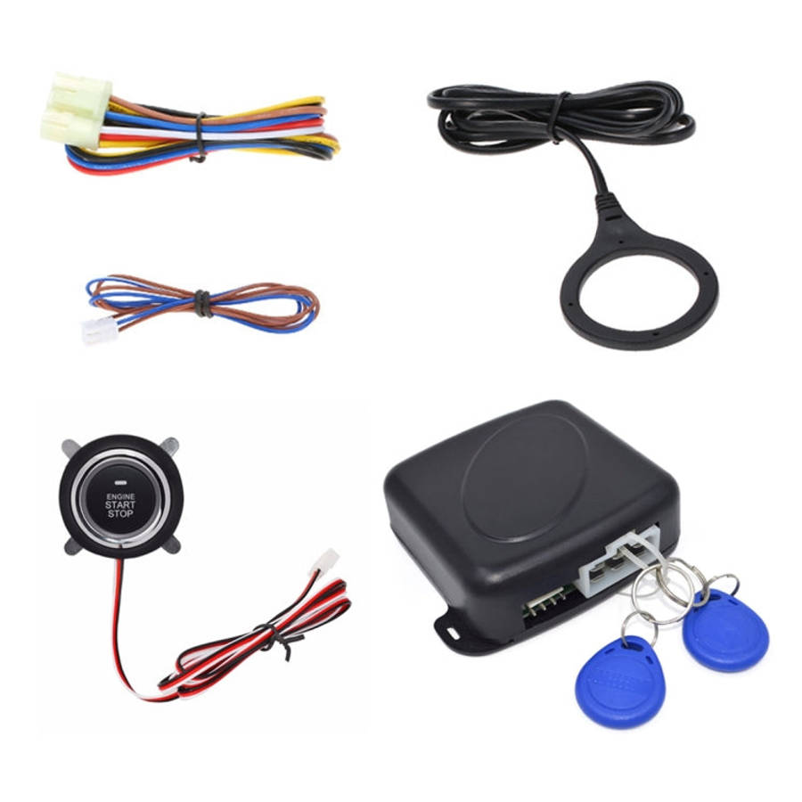 Smart Car Switch Car Engine Start Stop Switch Car Push Start Switch, with RFID Alarm System, Blue...