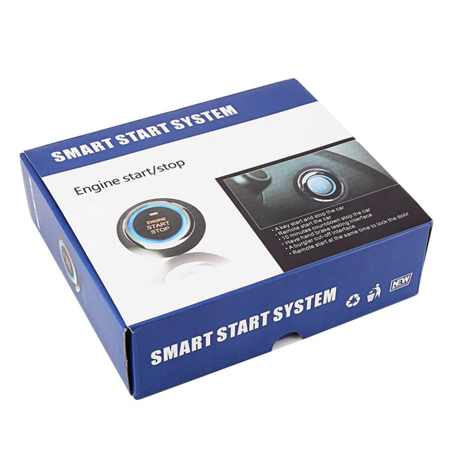 Smart Car Switch Car Engine Start Stop Switch Car Push Start Switch, with RFID Alarm System, Blue...