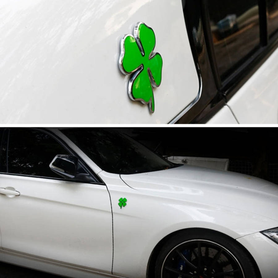 Four Leaf Clover Herb Luck Symbol Badge Emblem Labeling Sticker Styling Car Dashboard  Decoration...