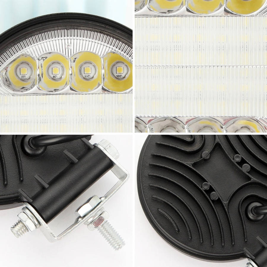 2 PCS 4 inch 15W Spot / Flood Light White Light Round-Shaped Waterproof Car SUV Work Lights Spotl...