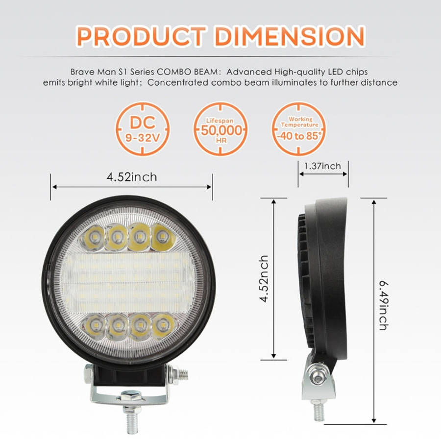 2 PCS 4 inch 15W Spot / Flood Light White Light Round-Shaped Waterproof Car SUV Work Lights Spotl...