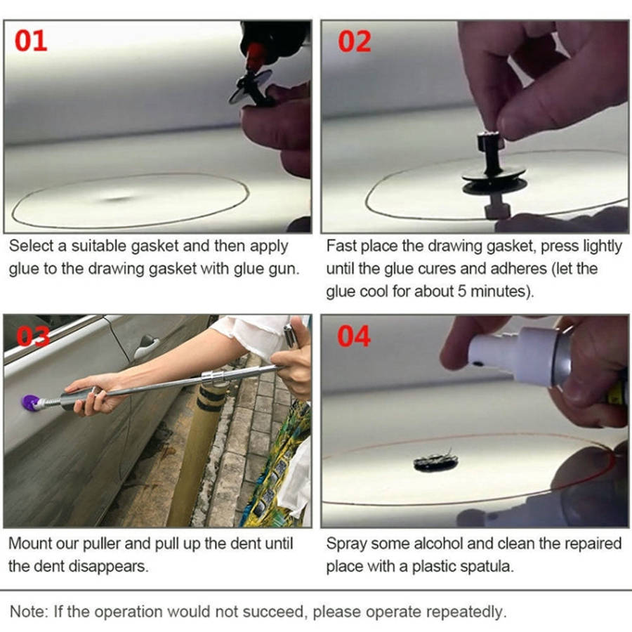 7 in 1 Auto Repair Body Tool Kit PDR Dent Paintless Repair Tools Dent Puller T Bar Slide Hammer R...