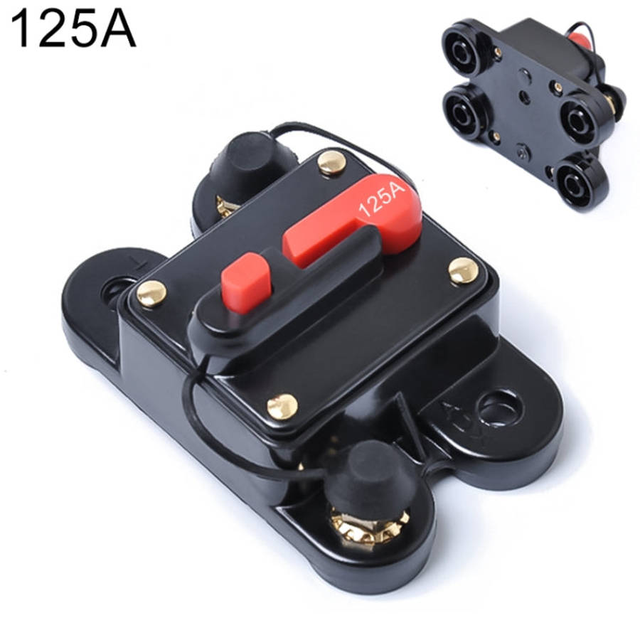 125A DC 12-24V Car Audio Stereo Circuit Breaker Automatic Reset Fuse Holder, 125A