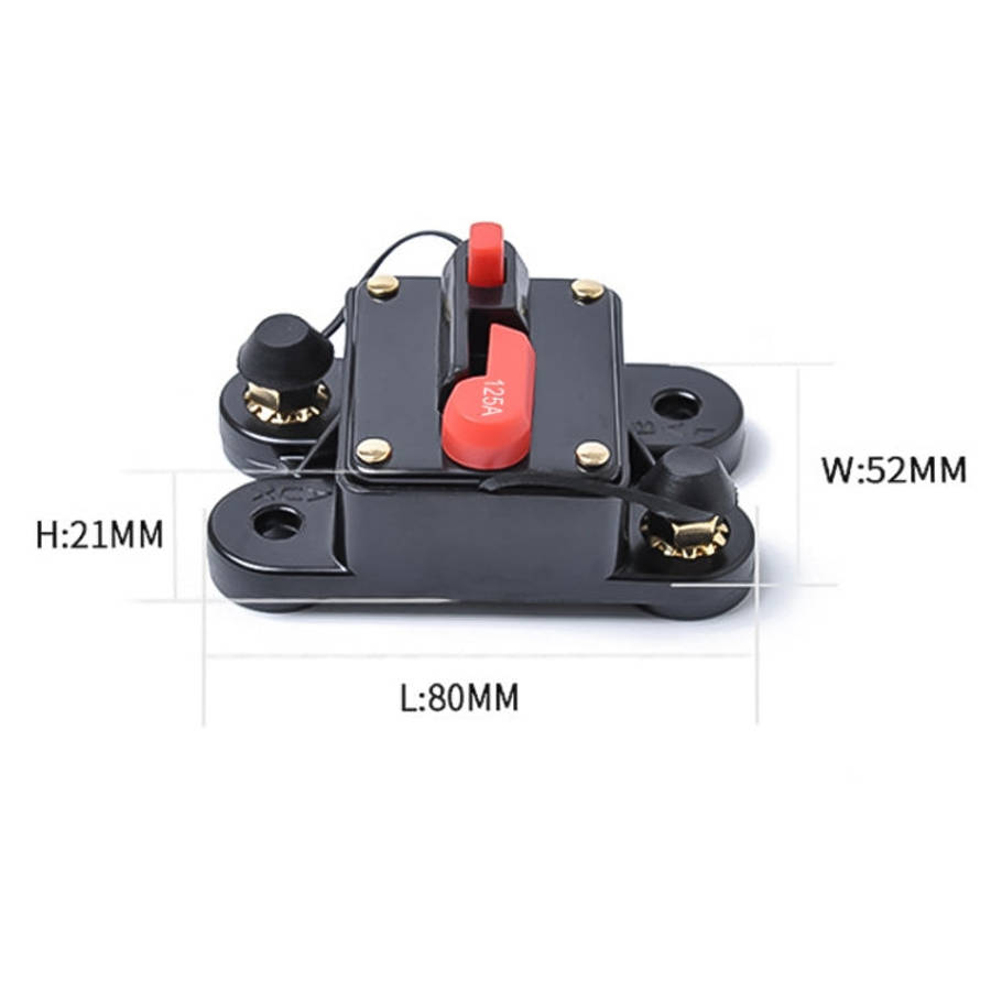 125A DC 12-24V Car Audio Stereo Circuit Breaker Automatic Reset Fuse Holder, 125A