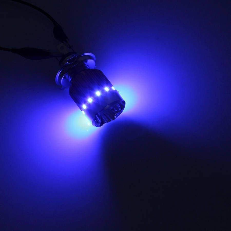 H4 9W 900 LM 6000K Static + Strobe Light Motorcycle Headlight Lamp with 3 COB White Light Lamps a...