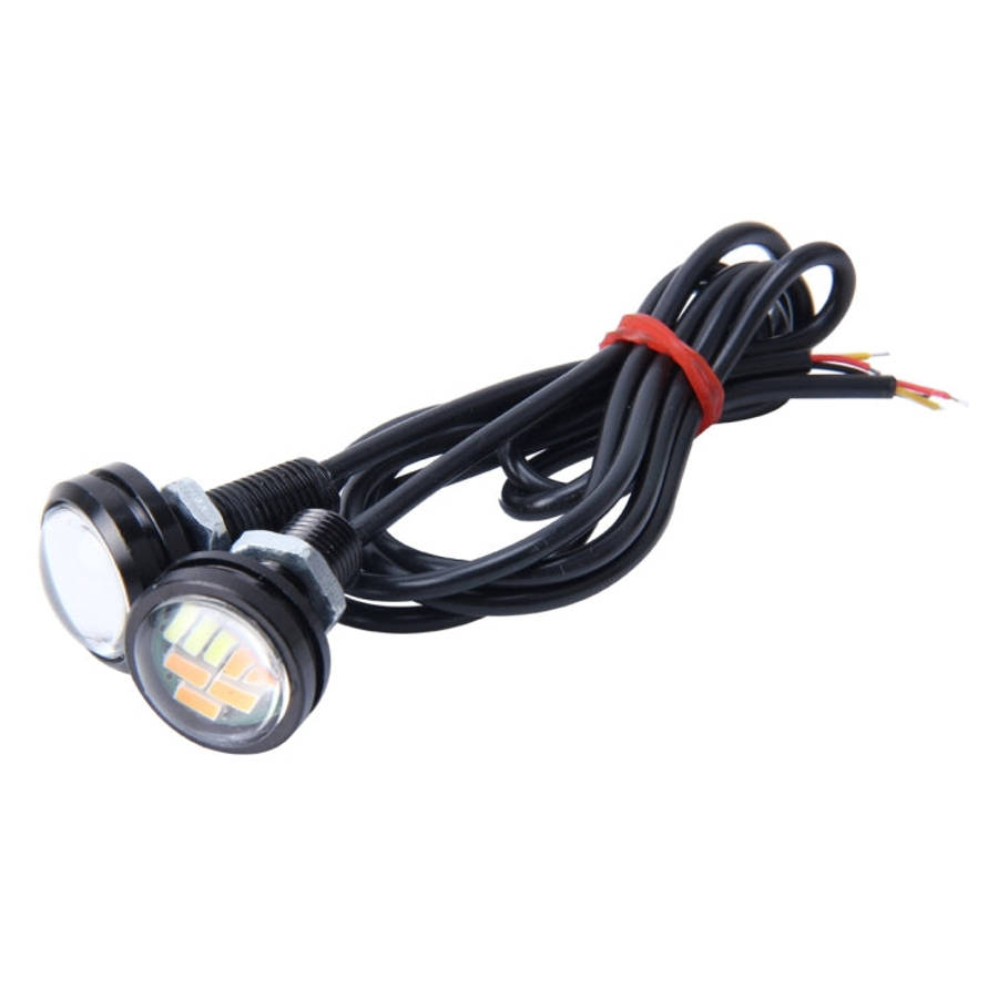 2 PCS 2W Car Auto Eagle Eyes Fog Light Turn Light with 12 SMD-4014 LED Lamps, DC 12V Cable Length...