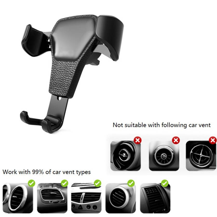 Litchi Texture Gravity Car Mount Phone Holder, Litchi Texture(Black), Litchi Texture(White)