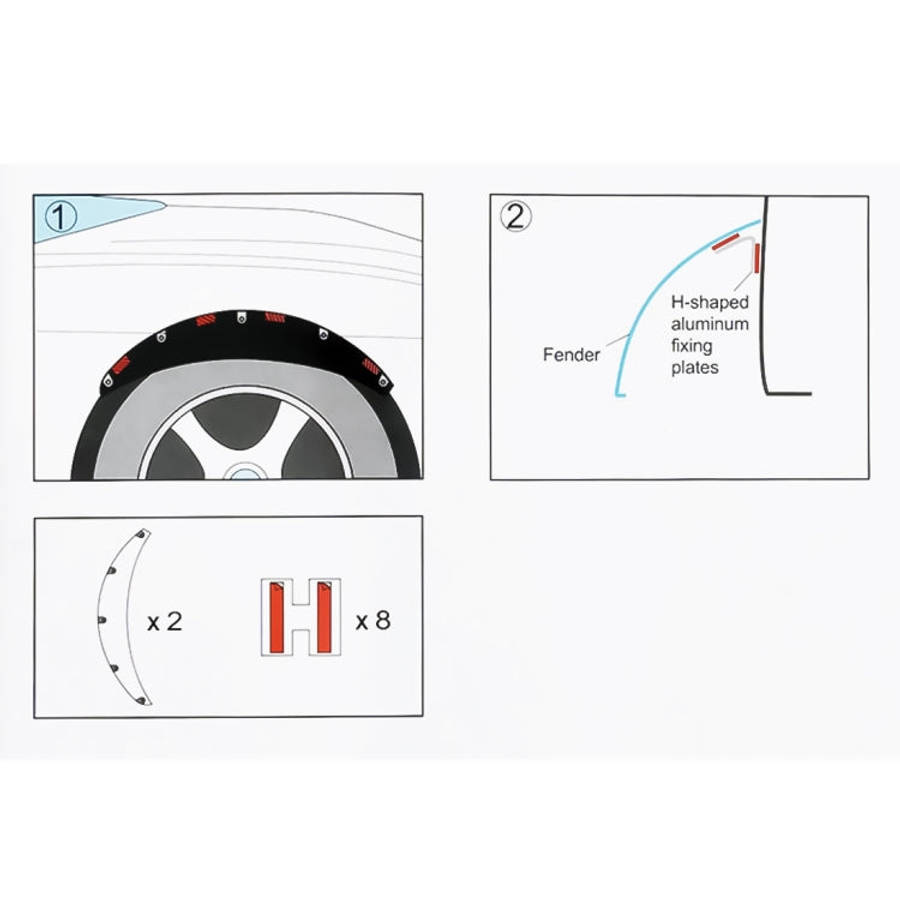 2 PCS 58cm Car Stickers Rubber Large Round Arc Strips Universal Fender Flares Wheel Eyebrow Decal...