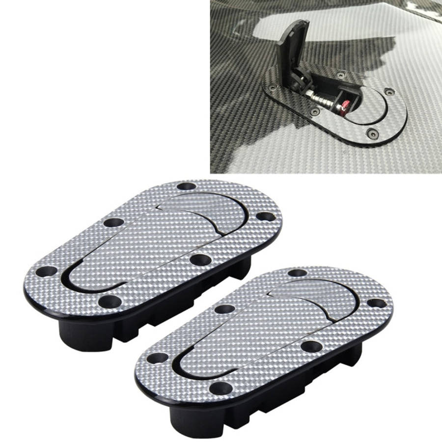 A Pair Car Cover Lock Modified Hood Lock General Racing Car Cover Lock, Carbon Grey, (Black), wit...