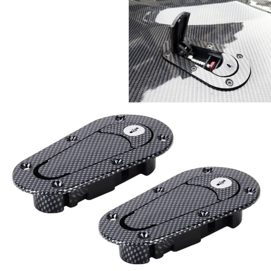 A Pair Car Cover Lock Modified Hood Lock General Racing Car Cover Lock, Carbon Grey, (Black), wit...