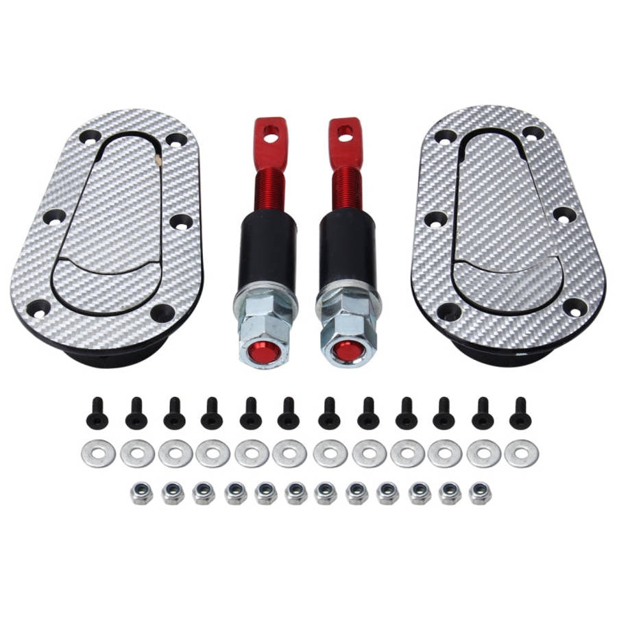 A Pair Car Cover Lock Modified Hood Lock General Racing Car Cover Lock, Carbon Grey, (Black), wit...