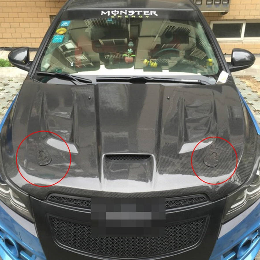 A Pair Car Cover Lock Modified Hood Lock General Racing Car Cover Lock, Carbon Grey, (Black), wit...