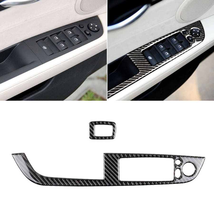 Car Carbon Fiber Window Lift Panel With Folding Key Soild Decorative Sticker for Left Drive BMW Z...