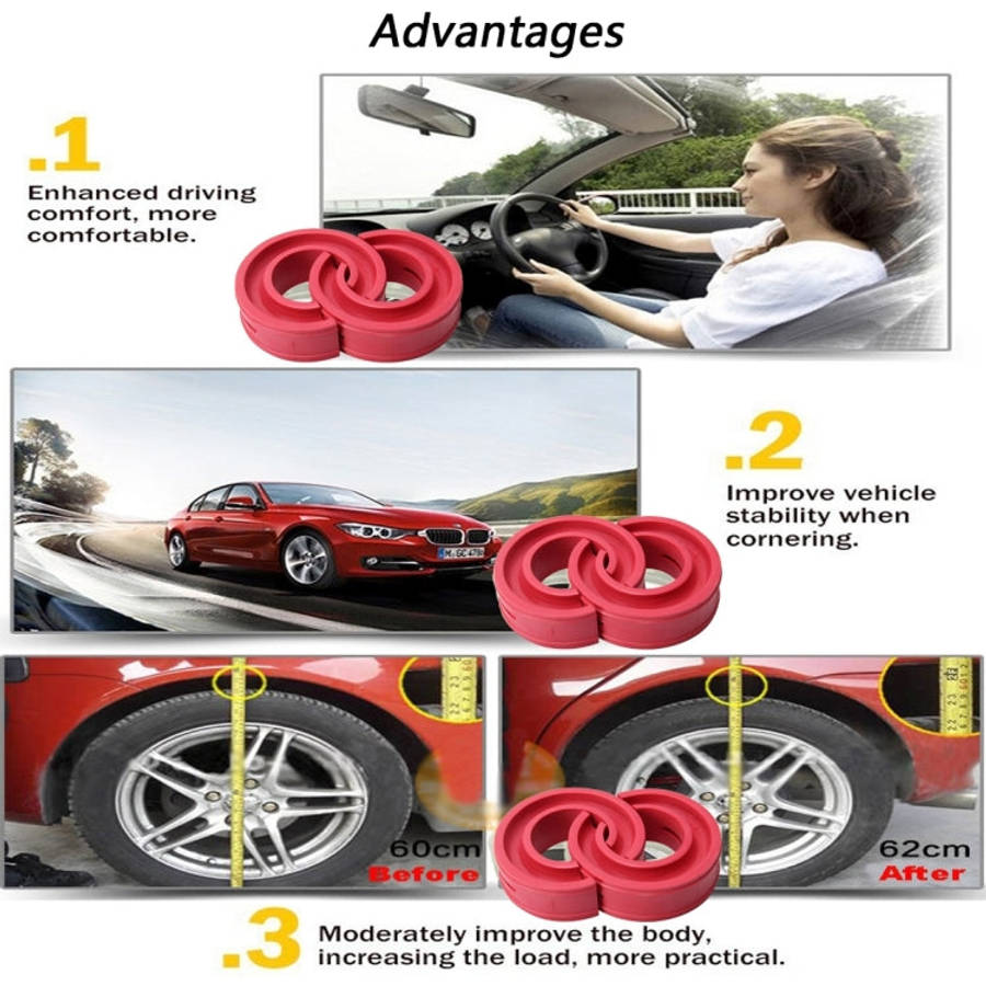 Pairs Car Auto B+ Type Shock Absorber Spring Bumper Power Cushion Buffer, Spring Spacing: 35mm, S...