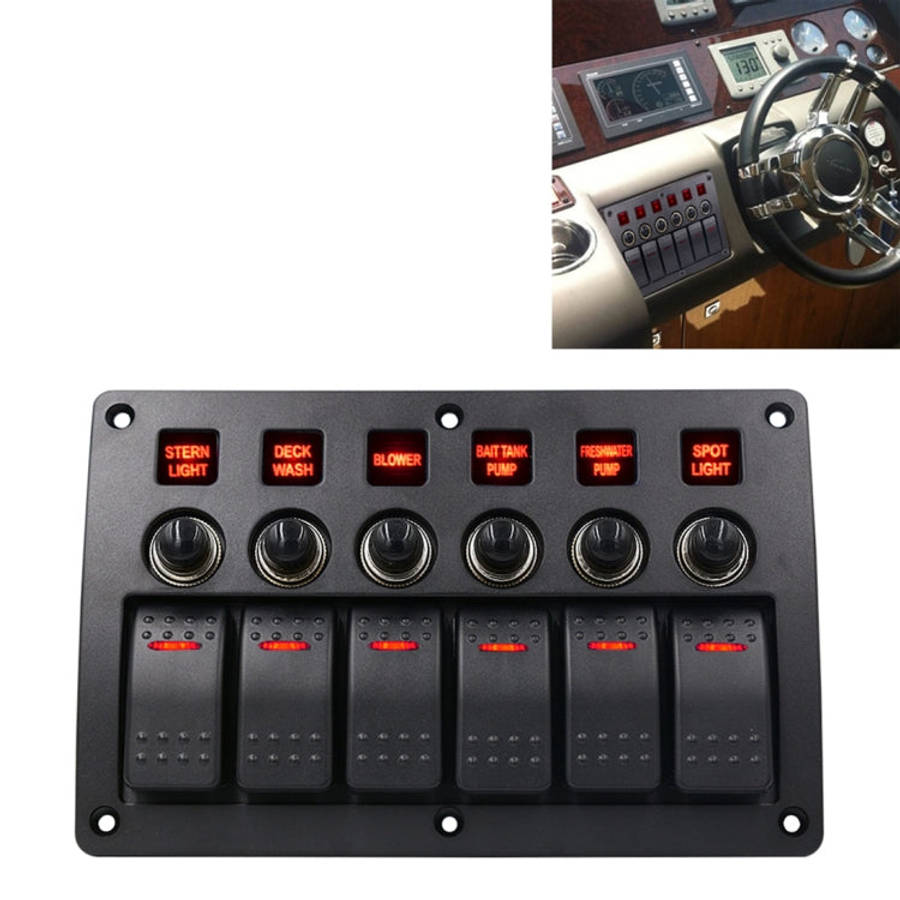 3Pin 6 Way Switches Combination Switch Panel with Light and Projector Lens for Car RV Marine Boat...