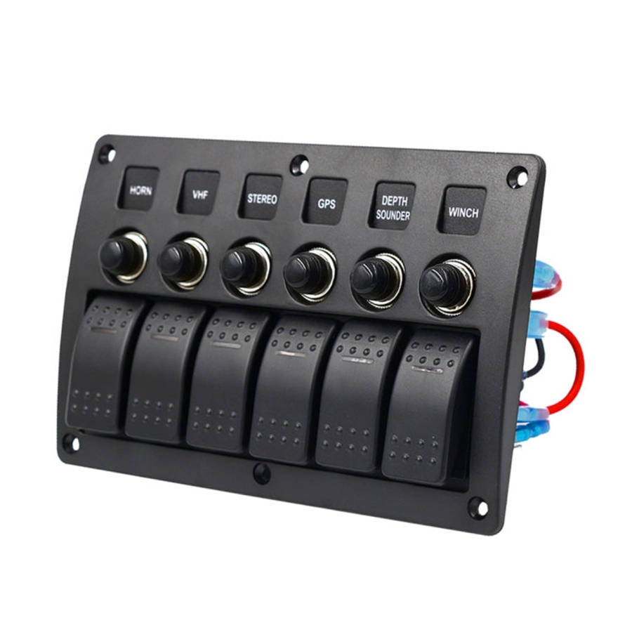 3Pin 6 Way Switches Combination Switch Panel with Light and Projector Lens for Car RV Marine Boat...
