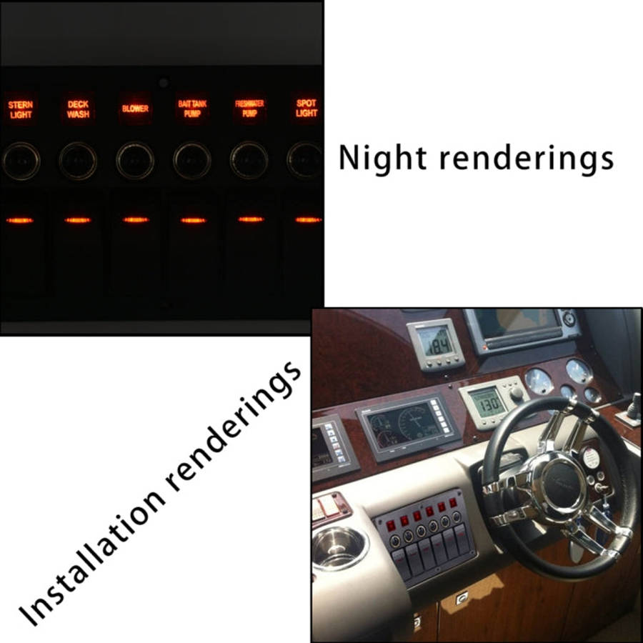 3Pin 6 Way Switches Combination Switch Panel with Light and Projector Lens for Car RV Marine Boat...
