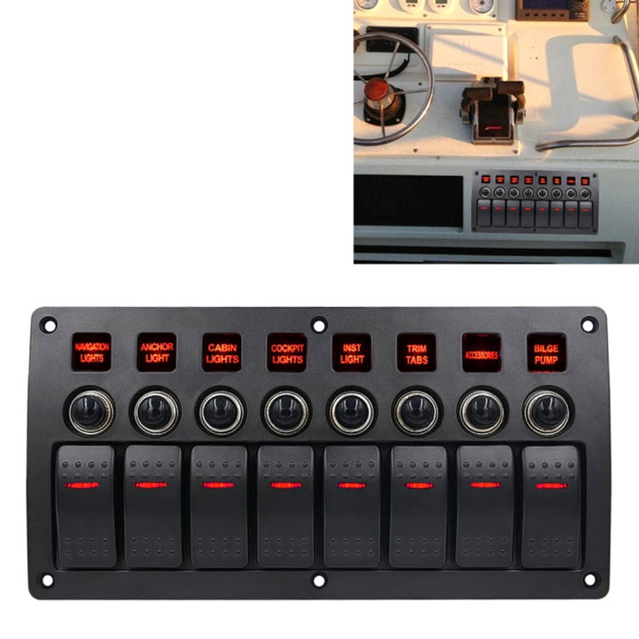 3Pin 8 Way Switches Combination Switch Panel with Light and Projector Lens for Car RV Marine Boat...