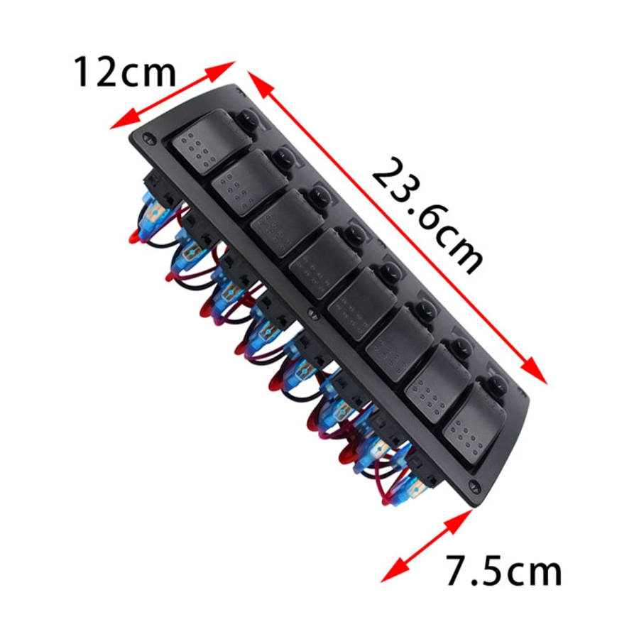 3Pin 8 Way Switches Combination Switch Panel with Light and Projector Lens for Car RV Marine Boat...