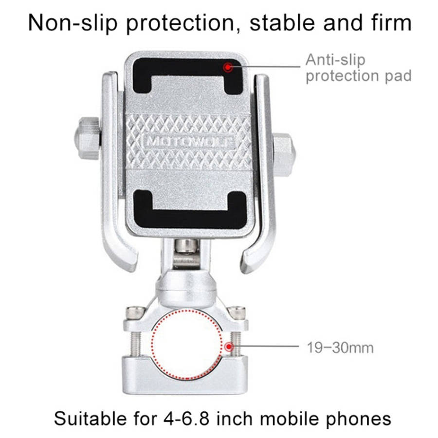 Motorcycle Handlebar Aluminum Alloy Phone Bracket, Suitable for 4-6 inch Device, Handlebar Alumin...