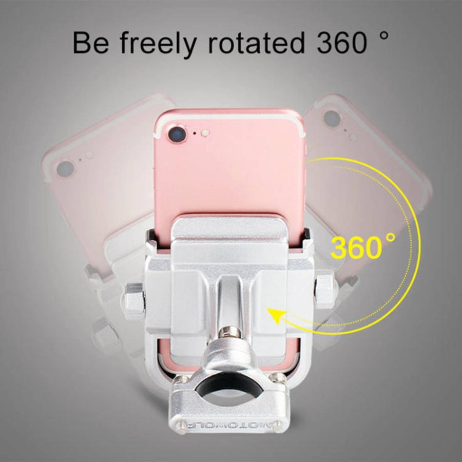 Motorcycle Handlebar Aluminum Alloy Phone Bracket, Suitable for 4-6 inch Device, Handlebar Alumin...