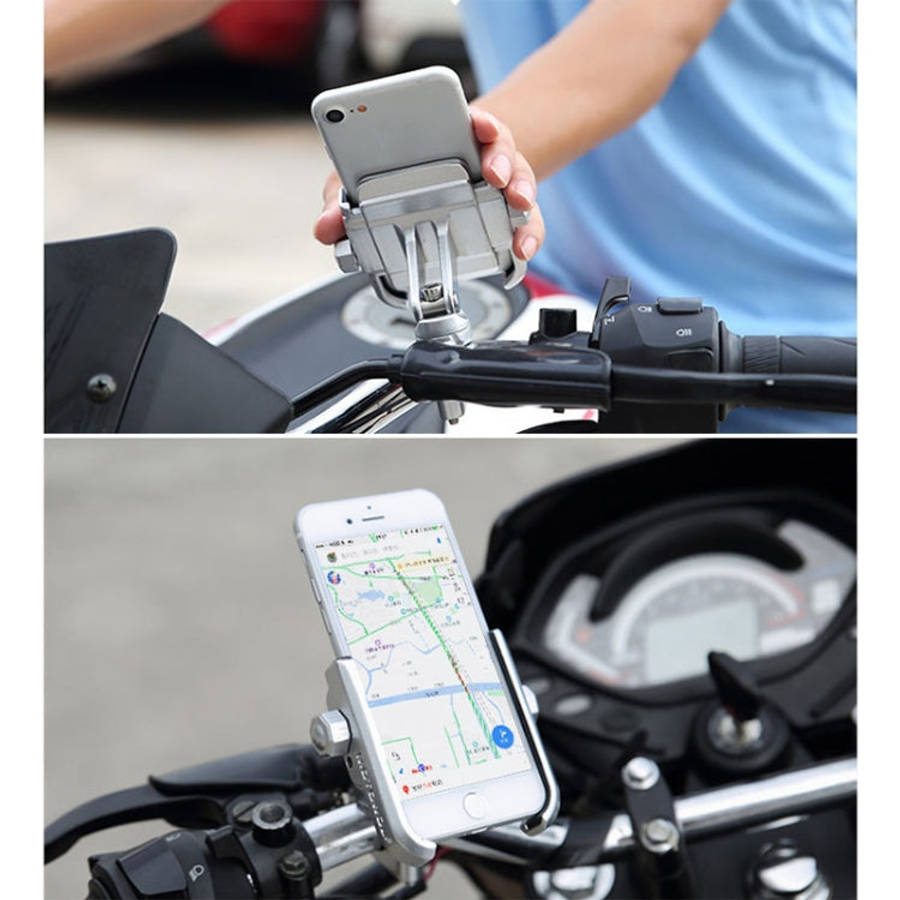 Motorcycle Handlebar Aluminum Alloy Phone Bracket, Suitable for 4-6 inch Device, Handlebar Alumin...