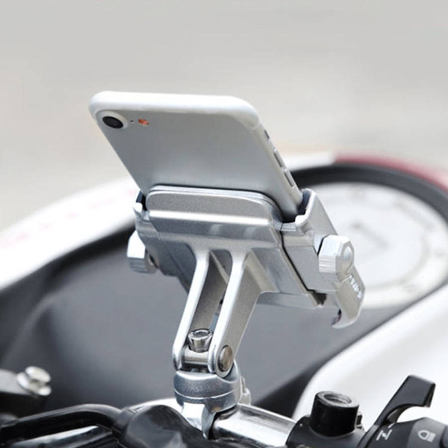 Motorcycle Handlebar Aluminum Alloy Phone Bracket, Suitable for 4-6 inch Device, Handlebar Alumin...