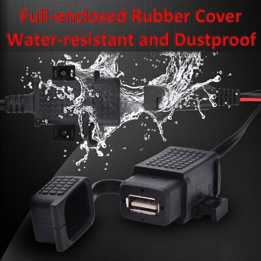 Motorcycle 5V 2.1A Waterproof USB Charger Kit SAE to USB Adapter, with Extension Harness, SAE to ...