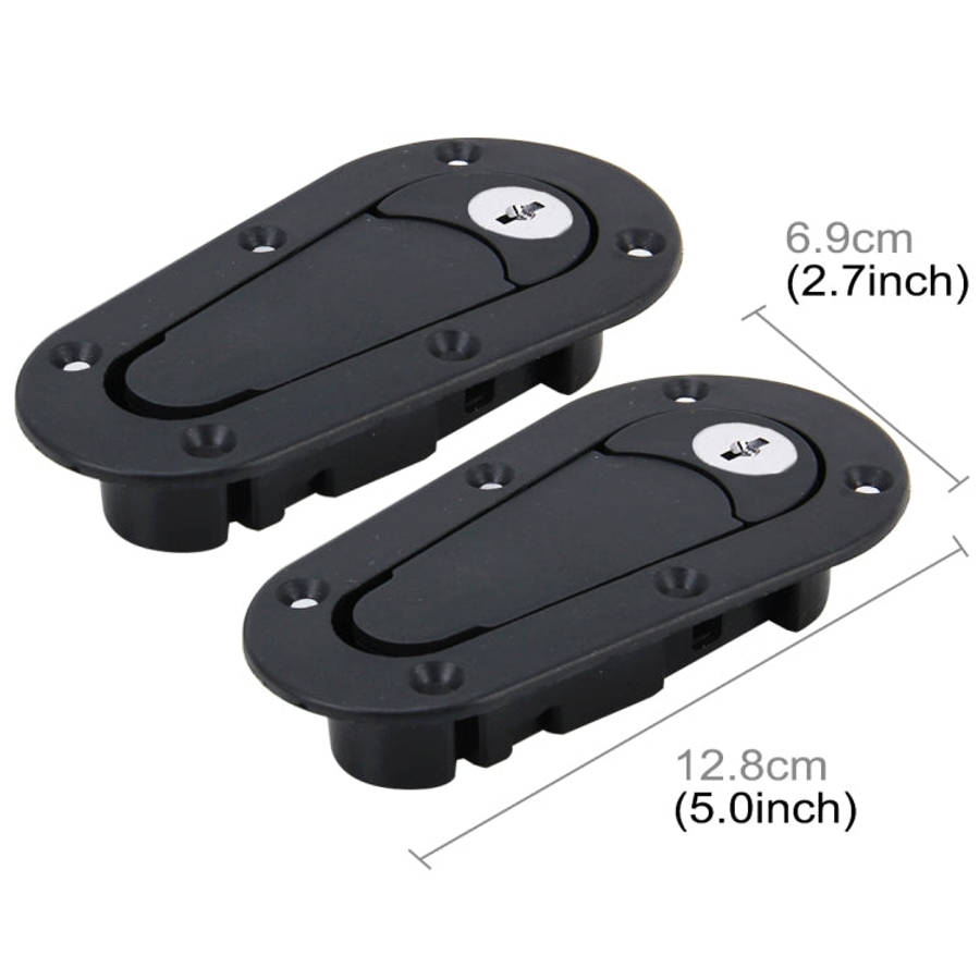 A Pair Car Modified Hood Lock General Racing Car Cover Lock with Keys, with Keys(Black)