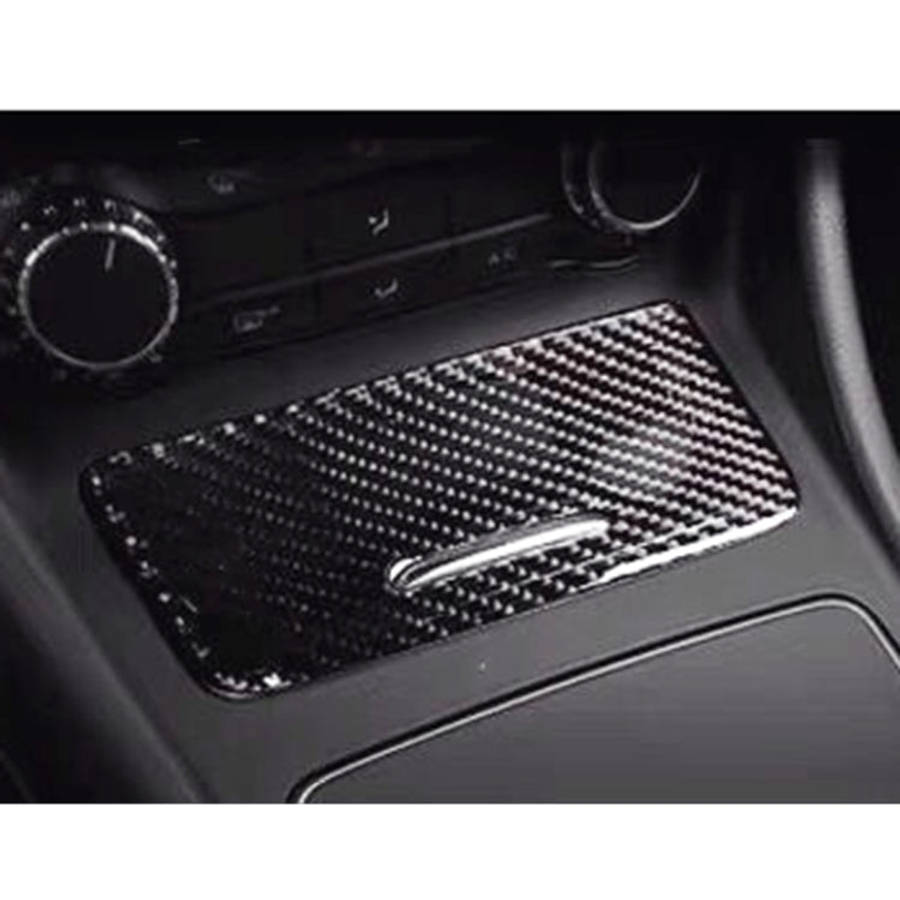 Car Carbon Fiber Ashtray Panel Decorative Sticker for Mercedes-Benz GLA 2015-2018, Ashtray Panel