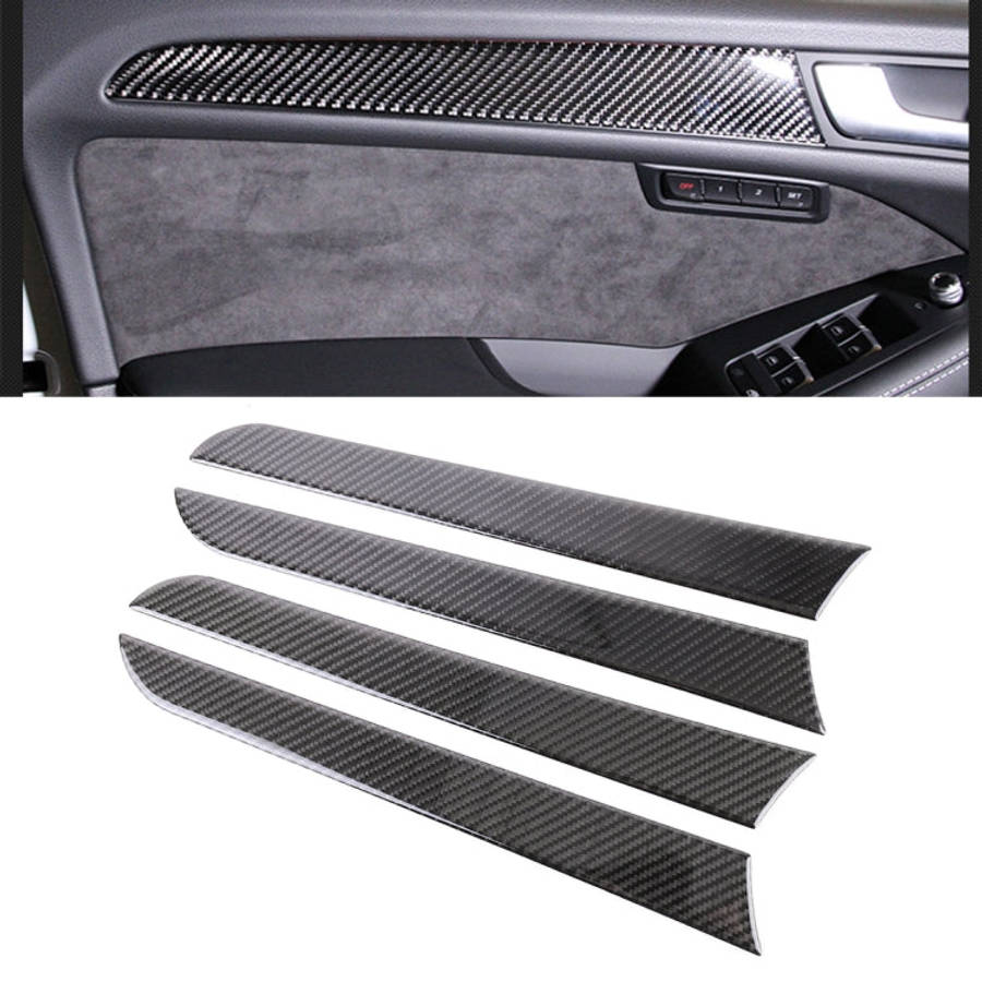4 PCS Car Carbon Fiber Inner Door Panel Decorative Sticker for Audi A4L / A5 / Q5 2009-2016, Inne...