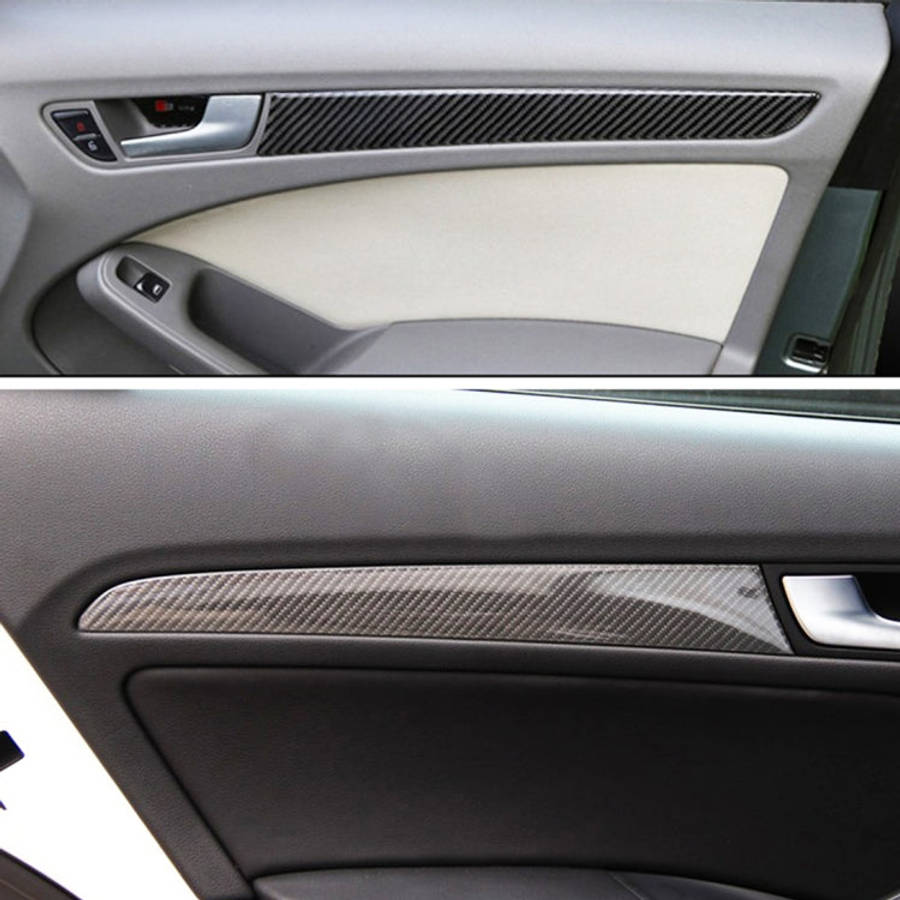 4 PCS Car Carbon Fiber Inner Door Panel Decorative Sticker for Audi A4L / A5 / Q5 2009-2016, Inne...