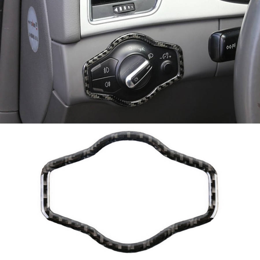Car Carbon Fiber Headlight Switch Button Decorative Sticker for Audi A4L / A5 / Q5 2009-2016, Hea...