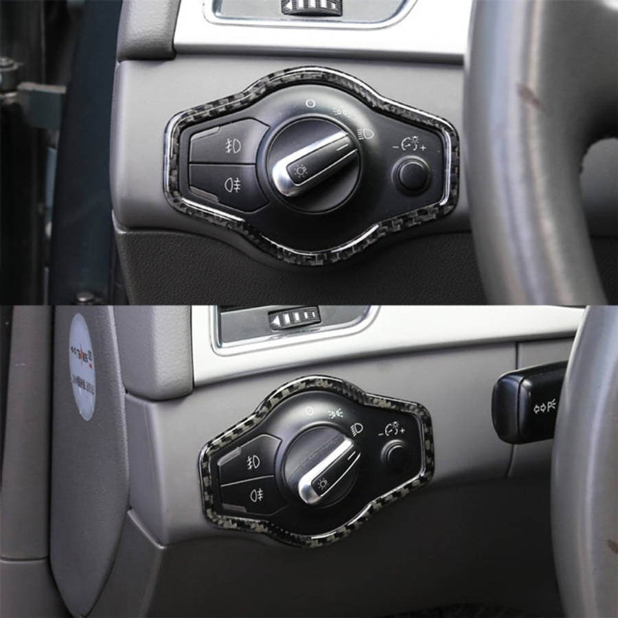 Car Carbon Fiber Headlight Switch Button Decorative Sticker for Audi A4L / A5 / Q5 2009-2016, Hea...