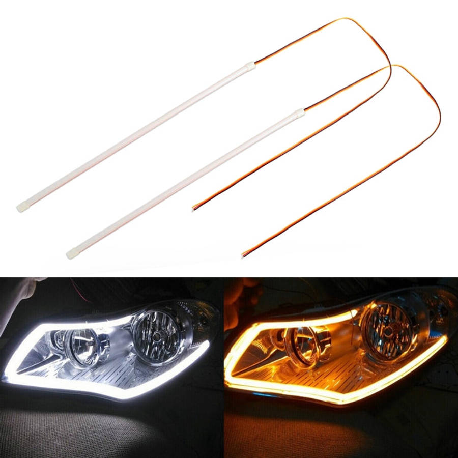 2 PCS 60cm DC12V 5W Ultra-thin Car Auto Double Colors Turn Lights / Running Lights (Turn Lights: ...